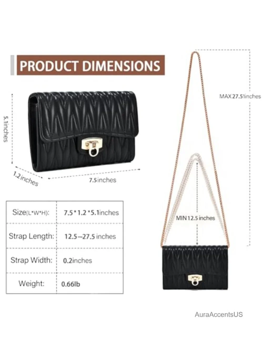Quilted Leather Crossbody Bag - Compact Convertible Phone Bag for Work & Travel